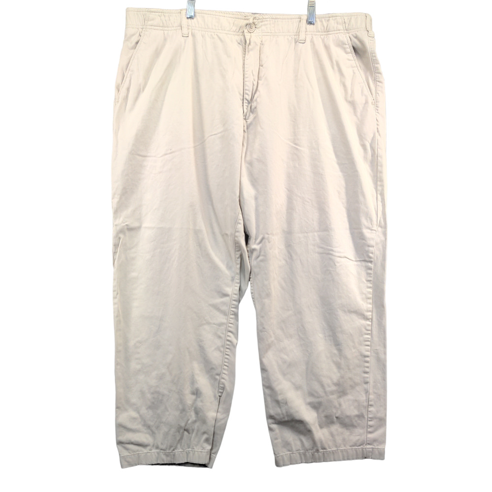 Lee Men's Extreme Comfort Chino Pants Cream 40x29 Flat Front Slash Pocket Casual
